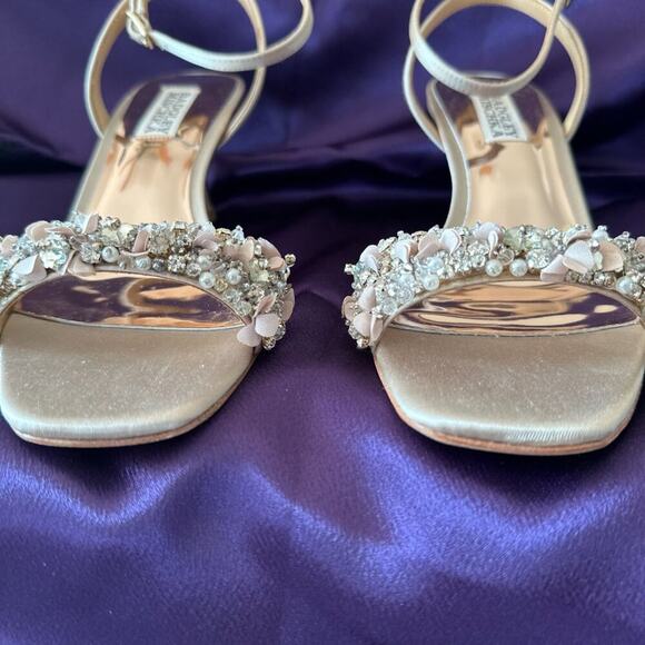 Badgley Mischka Party Telissa Kitten High Heel Sandal Size 6 Wedding Prom Dance - Picture 12 of 12